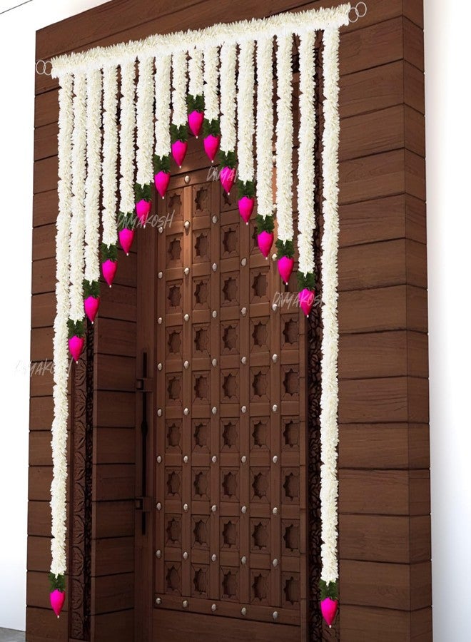 Virushka Gajra With Lotus Buds Thoranam For Entrance Door, Torans For Entrance Door, Banderwal For Home Door, 94 Cm,Fabric,Multicolor - Image 2